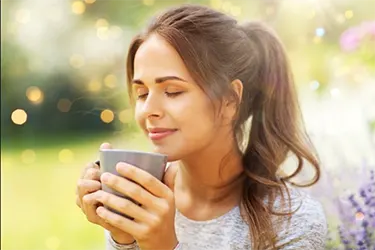 girl drinking tea