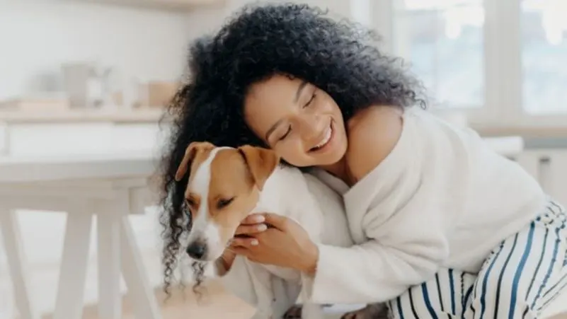 girl with dog