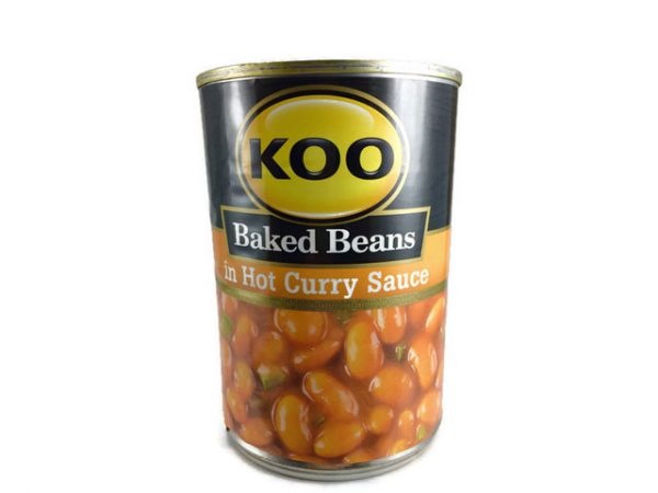 koo baked beans in hot curry sauce