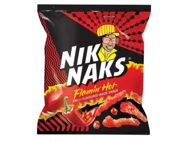 simba nik naks maize flavoured snack flamin hot