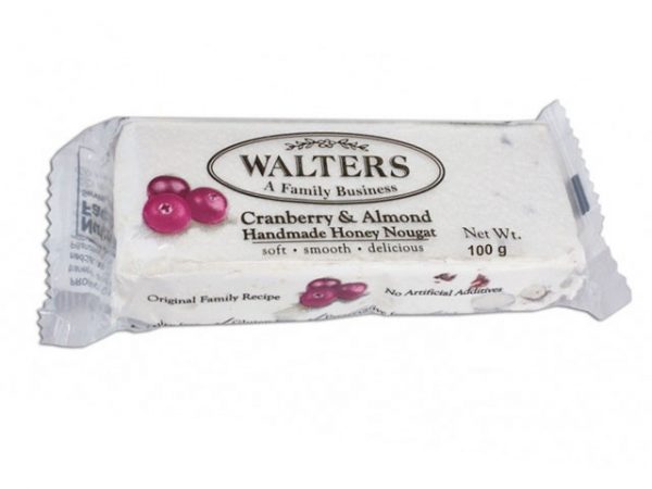 walters handmade honey nougat cranberry and almond 100g